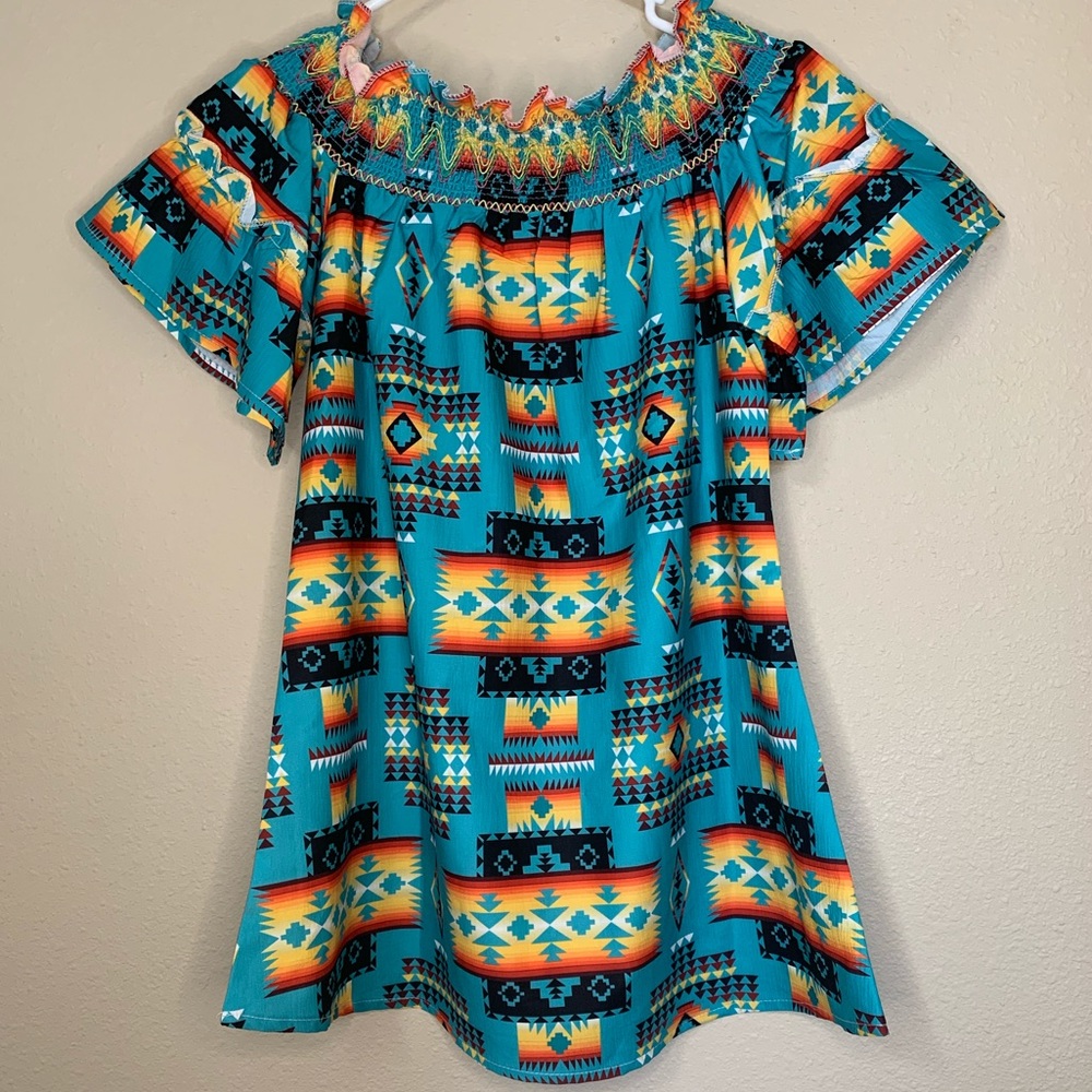 Aztec Off-the-Shoulder Top - Picture 4 of 5